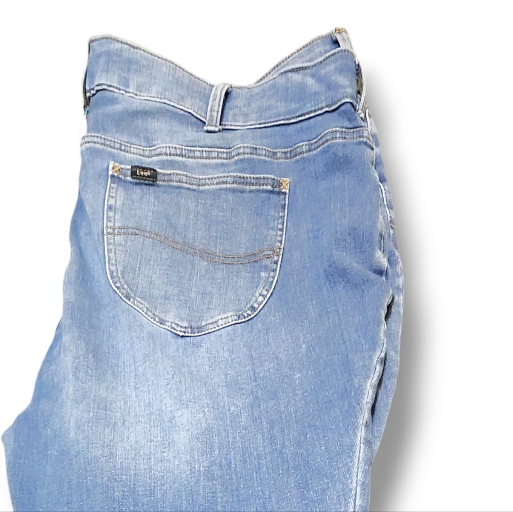 LEE- Women's(24) Denim Slim Fit Straight Leg Mid Rise Jeans - Picture 6 of 6